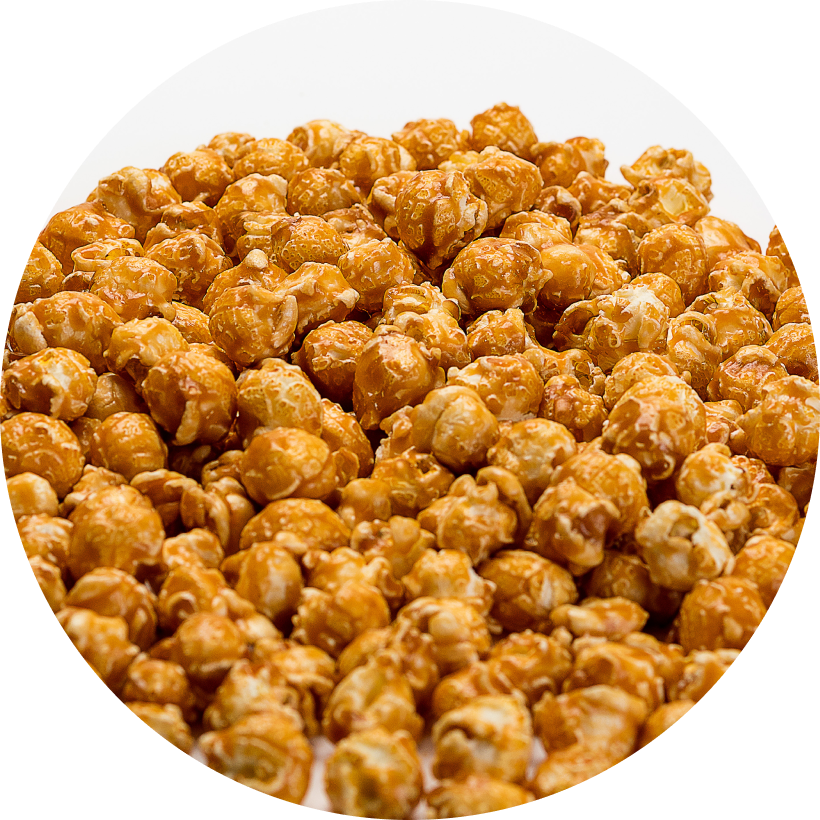 Caramel corn kernels