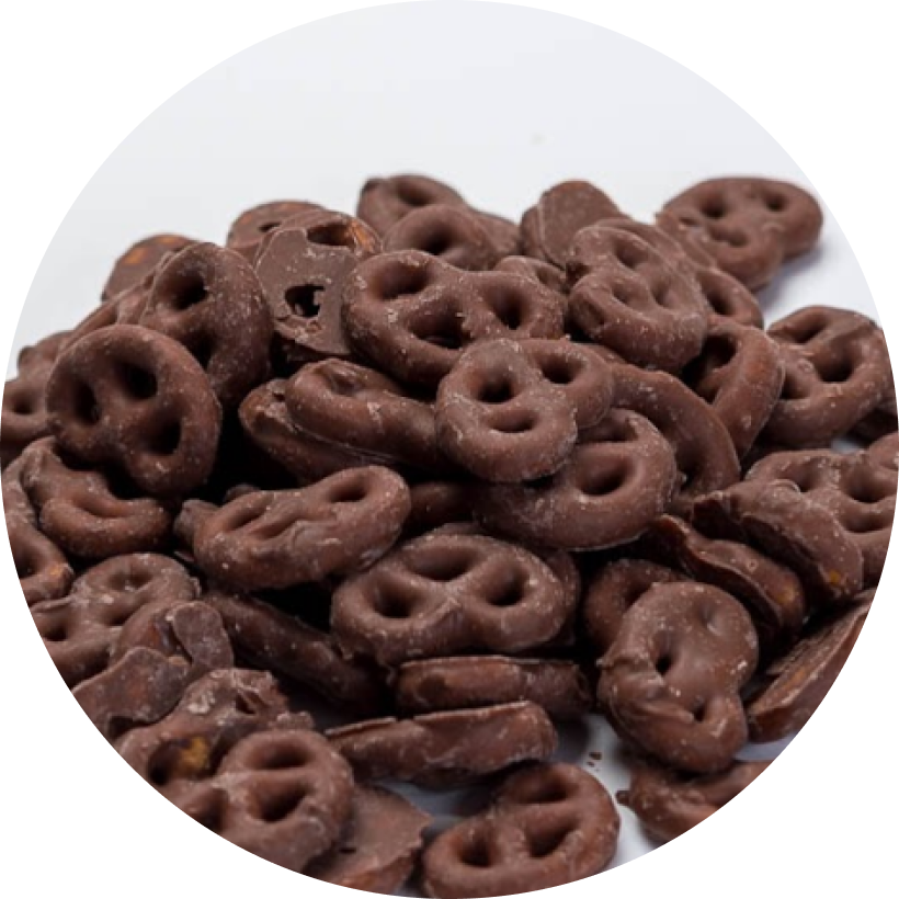 Chocolate coated pretzels